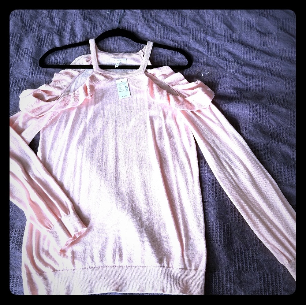 Open shoulder sweater